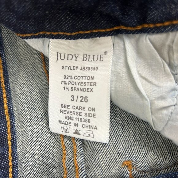 Judy Blue Slim Bootcut Jeans Womens 3/26 Blue Five Pocket Zip Fly Button Closure - Picture 4 of 9